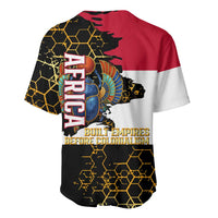 Hatshepsut Baseball Jersey with Royal Portrait, Pre-Colonial Empires Text and Red-Black Honeycomb - Wonder Print Shop