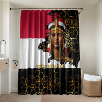 Hatshepsut Bathroom Set with Royal Portrait, Pre-Colonial Empires Text and Red-Black Honeycomb - Wonder Print Shop