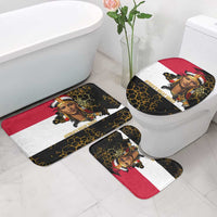 Hatshepsut Bathroom Set with Royal Portrait, Pre-Colonial Empires Text and Red-Black Honeycomb - Wonder Print Shop