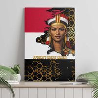 Hatshepsut Canvas Wall Art with Royal Portrait, Pre-Colonial Empires Text and Red-Black Honeycomb - Wonder Print Shop