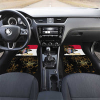 Hatshepsut Car Mats with Royal Portrait, Pre-Colonial Empires Text and Red-Black Honeycomb - Wonder Print Shop