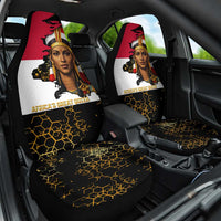 Hatshepsut Car Seat Cover with Royal Portrait, Pre-Colonial Empires Text and Red-Black Honeycomb - Wonder Print Shop