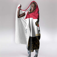 Hatshepsut Hooded Blanket with Royal Portrait, Pre-Colonial Empires Text and Red-Black Honeycomb - Wonder Print Shop