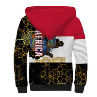 Hatshepsut Sherpa Hoodie with Royal Portrait, Pre-Colonial Empires Text and Red-Black Honeycomb - Wonder Print Shop