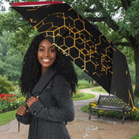 Hatshepsut Umbrella with Royal Portrait, Pre-Colonial Empires Text and Red-Black Honeycomb - Wonder Print Shop