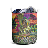 Wangari Maathai Laundry Basket Colorful Nature-Inspired Design Empowerment Quote African Print Environmental - Wonder Print Shop