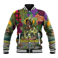 Wangari Maathai Baseball Jacket Colorful Nature-Inspired Design Empowerment Quote African Print Environmental - Wonder Print Shop