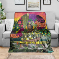 Wangari Maathai Blanket Colorful Nature-Inspired Design Empowerment Quote African Print Environmental - Wonder Print Shop