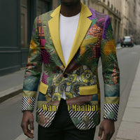 Wangari Maathai Blazer Colorful Nature-Inspired Design Empowerment Quote African Print Environmental - Wonder Print Shop