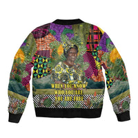 Wangari Maathai Bomber Jacket Colorful Nature-Inspired Design Empowerment Quote African Print Environmental - Wonder Print Shop