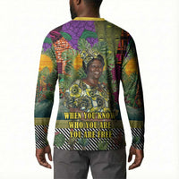 Wangari Maathai Button Sweatshirt Colorful Nature-Inspired Design Empowerment Quote African Print Environmental