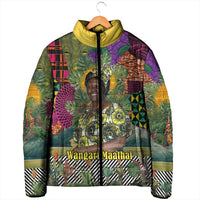 Wangari Maathai Padded Jacket Colorful Nature-Inspired Design Empowerment Quote African Print Environmental - Wonder Print Shop