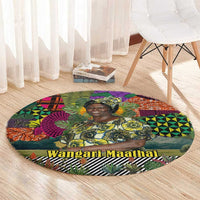 Wangari Maathai Round Carpet Colorful Nature-Inspired Design Empowerment Quote African Print Environmental - Wonder Print Shop