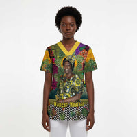 Wangari Maathai Scrub Top Colorful Nature-Inspired Design Empowerment Quote African Print Environmental - Wonder Print Shop