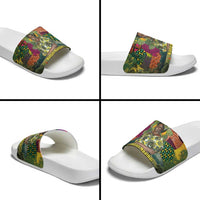 Wangari Maathai Slide Sandals Colorful Nature-Inspired Design Empowerment Quote African Print Environmental - Wonder Print Shop