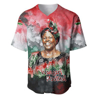 Wangari Maathai Baseball Jersey Kenyan Flag Watercolor Style - Environmental Quote Planting Trees Tribute Eco-Activism - Wonder Print Shop