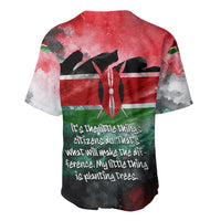 Wangari Maathai Baseball Jersey Kenyan Flag Watercolor Style - Environmental Quote Planting Trees Tribute Eco-Activism - Wonder Print Shop
