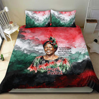 Wangari Maathai Bedding Set Kenyan Flag Watercolor Style - Environmental Quote Planting Trees Tribute Eco-Activism - Wonder Print Shop