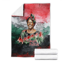 Wangari Maathai Blanket Kenyan Flag Watercolor Style - Environmental Quote Planting Trees Tribute Eco-Activism - Wonder Print Shop
