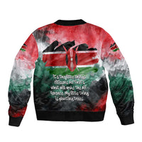 Wangari Maathai Bomber Jacket Kenyan Flag Watercolor Style - Environmental Quote Planting Trees Tribute Eco-Activism - Wonder Print Shop