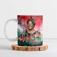 Wangari Maathai Ceramic Mug Kenyan Flag Watercolor Style - Environmental Quote Planting Trees Tribute Eco-Activism - Wonder Print Shop