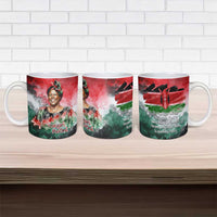 Wangari Maathai Ceramic Mug Kenyan Flag Watercolor Style - Environmental Quote Planting Trees Tribute Eco-Activism - Wonder Print Shop