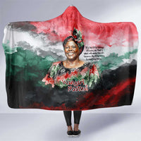 Wangari Maathai Hooded Blanket Kenyan Flag Watercolor Style - Environmental Quote Planting Trees Tribute Eco-Activism - Wonder Print Shop