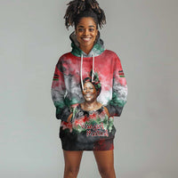 Wangari Maathai Hoodie Dress Kenyan Flag Watercolor Style - Environmental Quote Planting Trees Tribute Eco-Activism - Wonder Print Shop