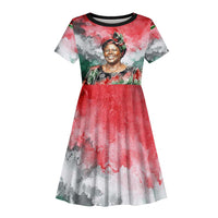 Wangari Maathai Kid Short Sleeve Dress Kenyan Flag Watercolor Style - Environmental Quote Planting Trees Tribute Eco-Activism - Wonder Print Shop