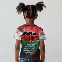 Wangari Maathai Kid T shirt Kenyan Flag Watercolor Style - Environmental Quote Planting Trees Tribute Eco-Activism - Wonder Print Shop
