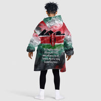 Wangari Maathai Kid Wearable Blanket Hoodie Kenyan Flag Watercolor Style - Environmental Quote Planting Trees Tribute Eco-Activism - Wonder Print Shop