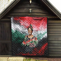 Wangari Maathai Quilt Kenyan Flag Watercolor Style - Environmental Quote Planting Trees Tribute Eco-Activism - Wonder Print Shop