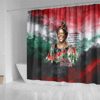 Wangari Maathai Shower Curtain Kenyan Flag Watercolor Style - Environmental Quote Planting Trees Tribute Eco-Activism - Wonder Print Shop