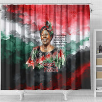 Wangari Maathai Shower Curtain Kenyan Flag Watercolor Style - Environmental Quote Planting Trees Tribute Eco-Activism - Wonder Print Shop