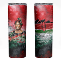 Wangari Maathai Skinny Tumbler Kenyan Flag Watercolor Style - Environmental Quote Planting Trees Tribute Eco-Activism - Wonder Print Shop
