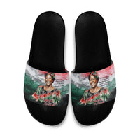Wangari Maathai Slide Sandals Kenyan Flag Watercolor Style - Environmental Quote Planting Trees Tribute Eco-Activism - Wonder Print Shop