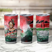 Wangari Maathai Tumbler Cup Kenyan Flag Watercolor Style - Environmental Quote Planting Trees Tribute Eco-Activism - Wonder Print Shop