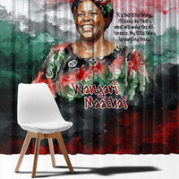 Wangari Maathai Window Curtain Kenyan Flag Watercolor Style - Environmental Quote Planting Trees Tribute Eco-Activism - Wonder Print Shop