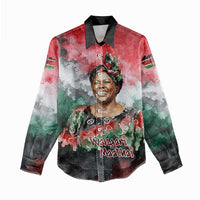 Wangari Maathai Women Casual Shirt Kenyan Flag Watercolor Style - Environmental Quote Planting Trees Tribute Eco-Activism - Wonder Print Shop