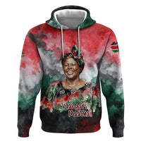 Wangari Maathai Zip Hoodie Kenyan Flag Watercolor Style - Environmental Quote Planting Trees Tribute Eco-Activism - Wonder Print Shop