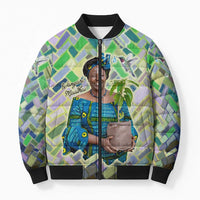 Wangari Maathai Bomber Puffer Jacket Hummingbird Quote Tree Planting Theme Environmental Justice Tribute - Wonder Print Shop