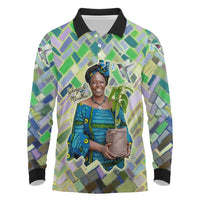 Wangari Maathai Long Sleeve Polo Shirt Hummingbird Quote Tree Planting Theme Environmental Justice Tribute - Wonder Print Shop