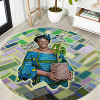 Wangari Maathai Round Carpet Hummingbird Quote Tree Planting Theme Environmental Justice Tribute - Wonder Print Shop