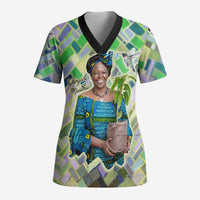 Wangari Maathai Scrub Top Hummingbird Quote Tree Planting Theme Environmental Justice Tribute - Wonder Print Shop