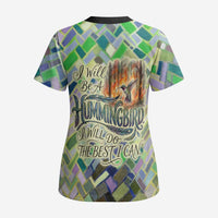 Wangari Maathai Scrub Top Hummingbird Quote Tree Planting Theme Environmental Justice Tribute - Wonder Print Shop