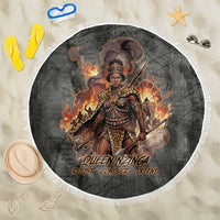 Queen Nzinga Beach Blanket Fierce African Warrior Queen - Dark Tribal Fire Art - Wonder Print Shop