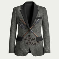 Queen Nzinga Blazer Fierce African Warrior Queen - Dark Tribal Fire Art - Wonder Print Shop