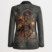 Queen Nzinga Blazer Fierce African Warrior Queen - Dark Tribal Fire Art - Wonder Print Shop