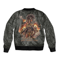 Queen Nzinga Bomber Jacket Fierce African Warrior Queen - Dark Tribal Fire Art - Wonder Print Shop
