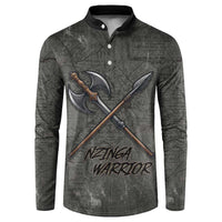 Queen Nzinga Button Sweatshirt Fierce African Warrior Queen - Dark Tribal Fire Art